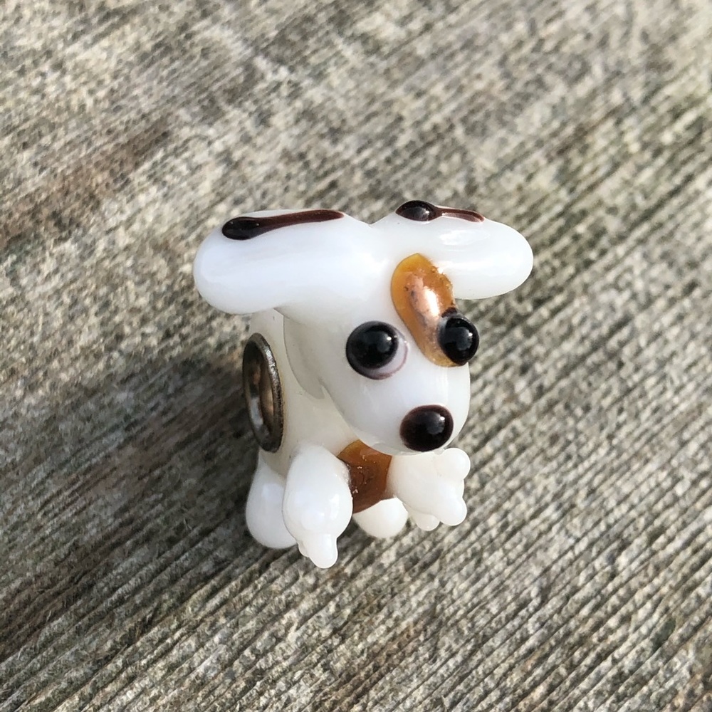 New Dog charm for bracelet Murano glass